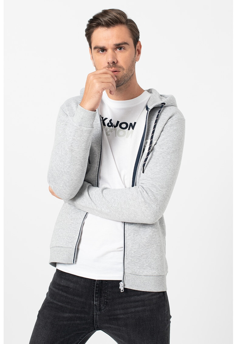 Jack&Jones Суитшърт с цип и лого - Pepit.bg