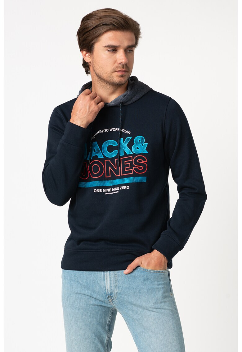 Jack&Jones Суитшърт с качулка и лого - Pepit.bg