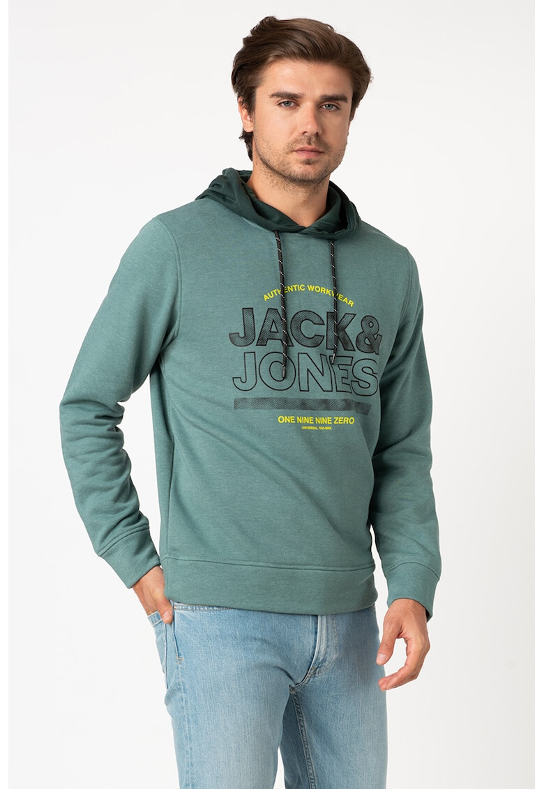 Jack&Jones Суитшърт с качулка и лого - Pepit.bg