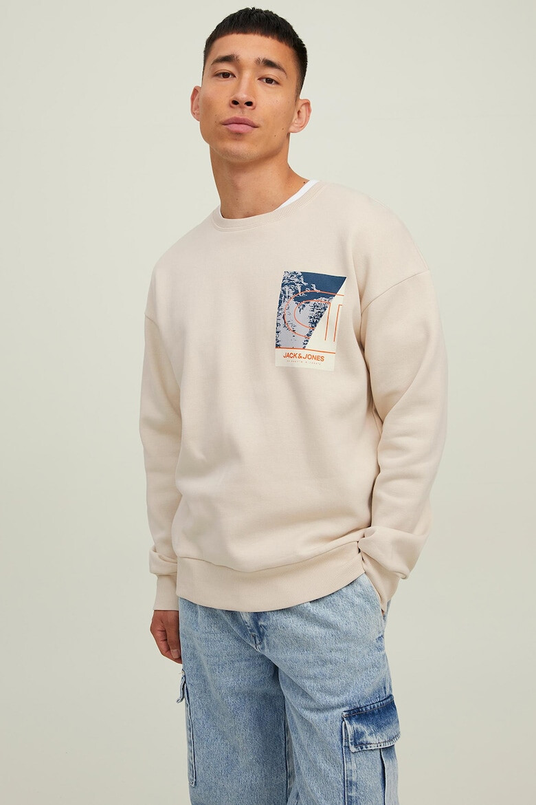 Jack&Jones Jack & Jones Суитшърт с овално деколте и щампа - Pepit.bg