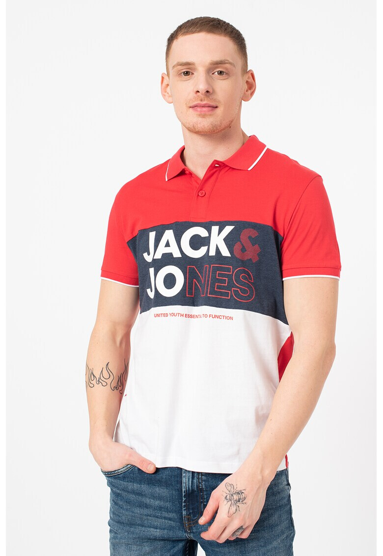 Jack&Jones Тениска Arid с яка и лого - Pepit.bg