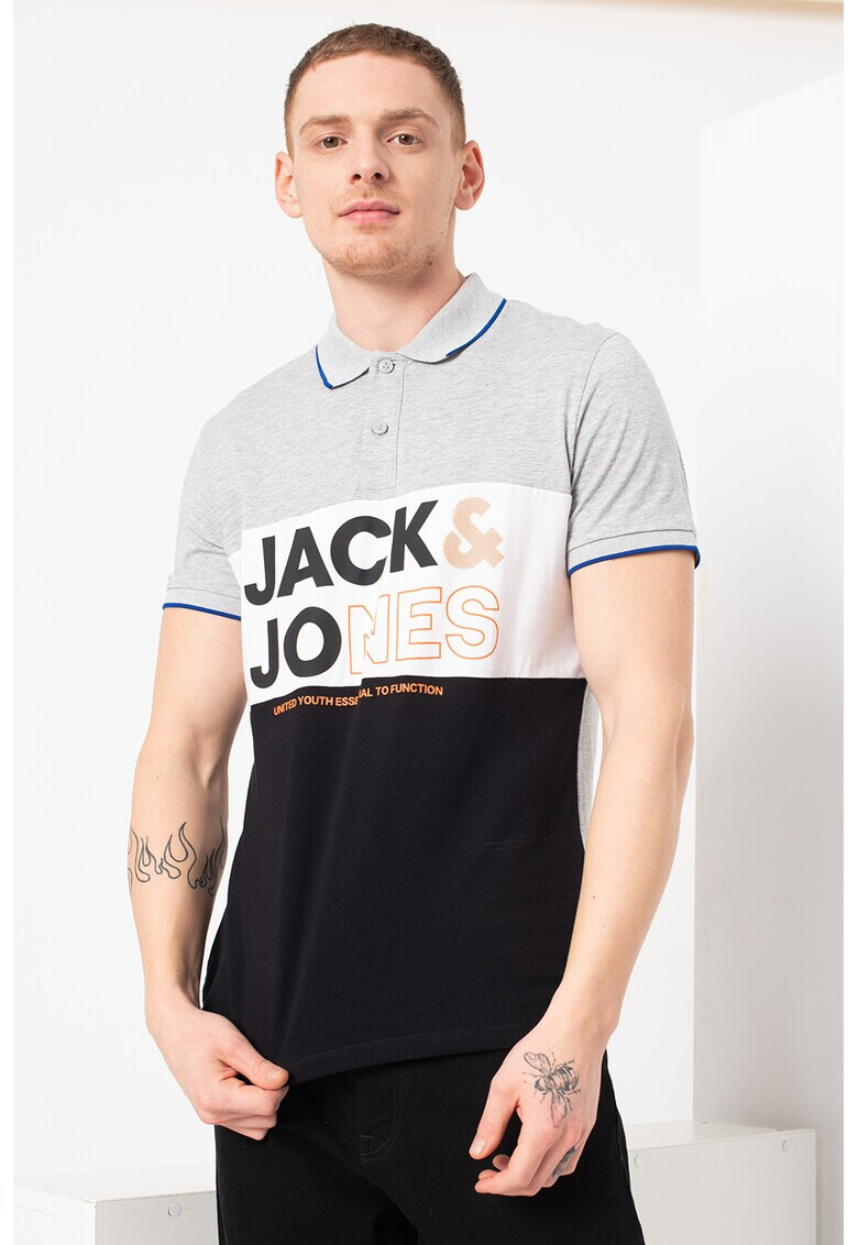 Jack&Jones Тениска Arid с яка и лого - Pepit.bg