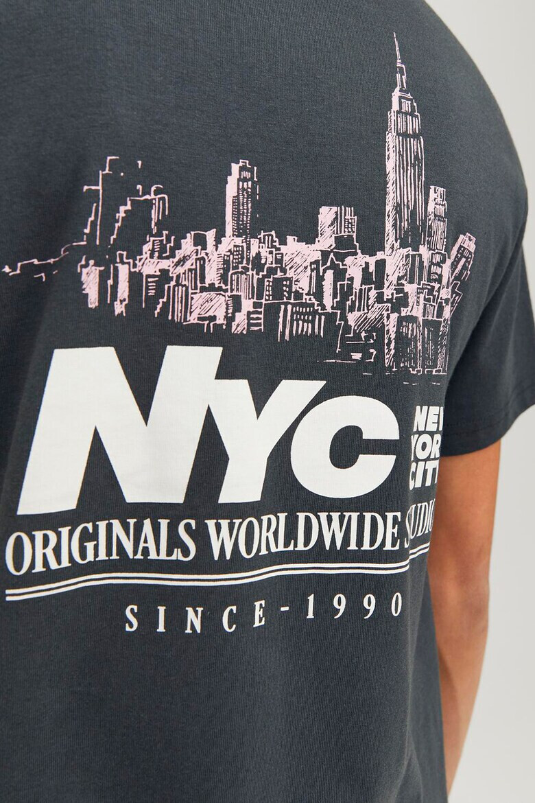 Jack & Jones Тениска Bronx с фигурален принт - Pepit.bg