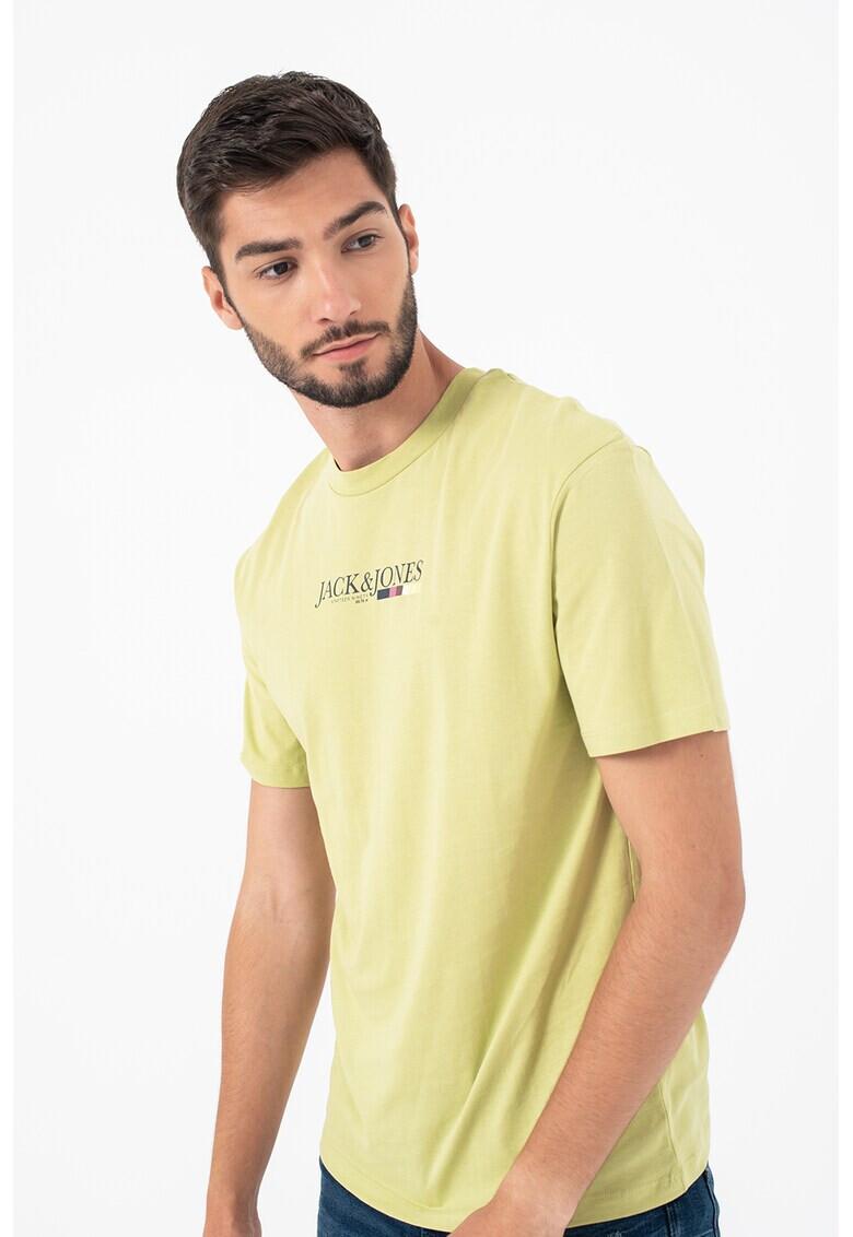 Jack & Jones Тениска Clay с овално деколте и лого - Pepit.bg