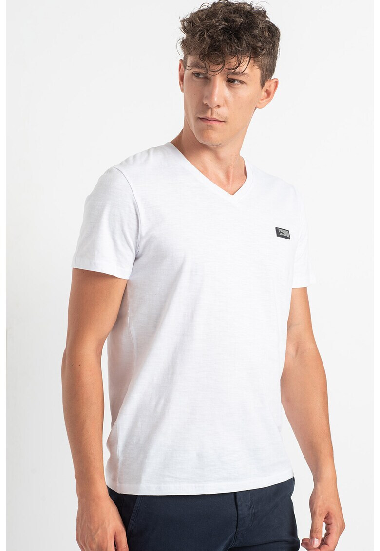 Jack & Jones Тениска Dove с шпиц - Pepit.bg