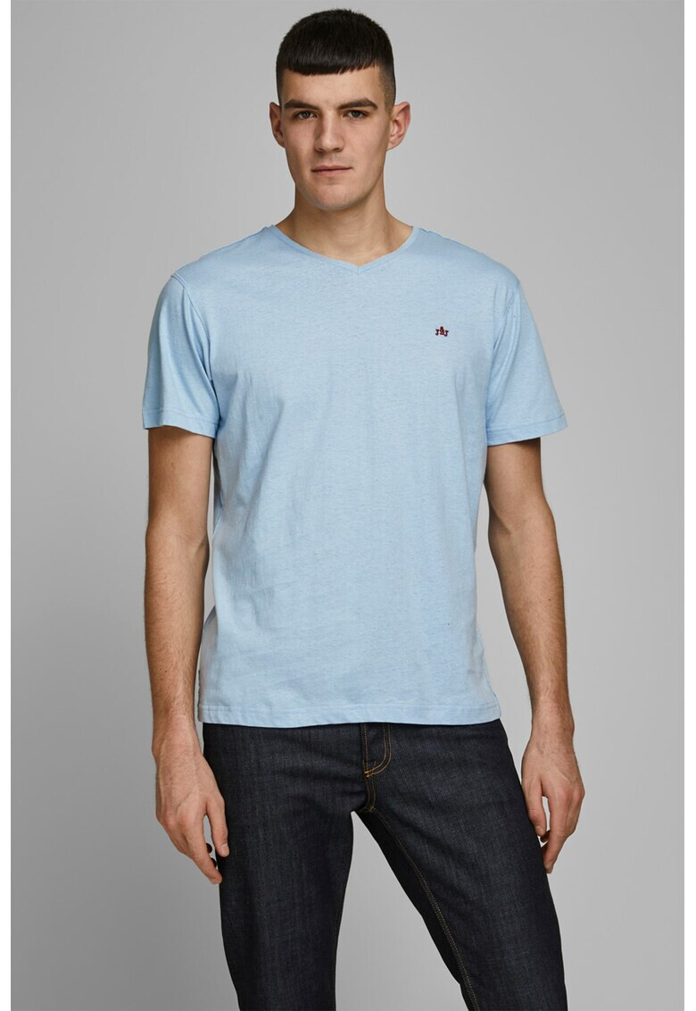 Jack&Jones Тениска Frank с шпиц деколте - Pepit.bg