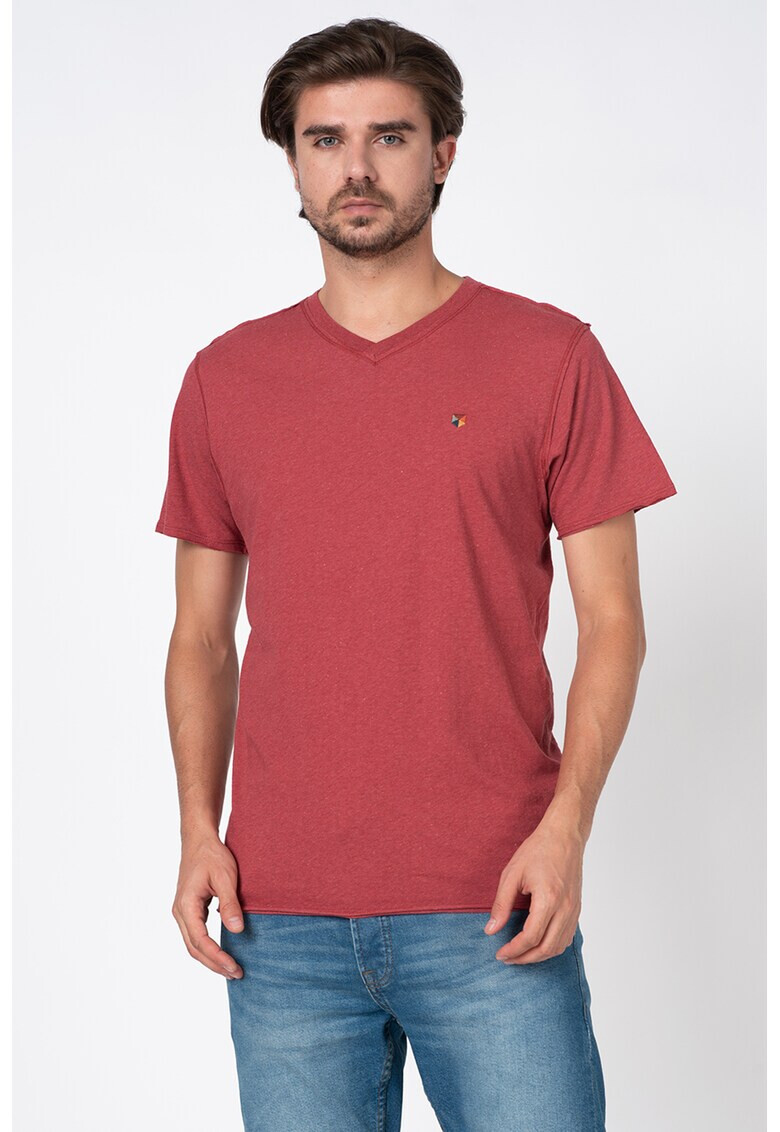 Jack&Jones Тениска Frank с шпиц деколте - Pepit.bg