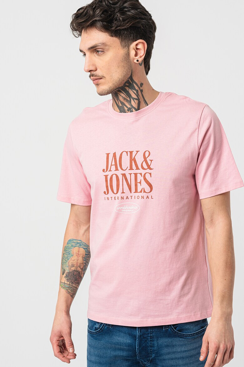 Jack & Jones Тениска Lucca с шарка на лога - Pepit.bg