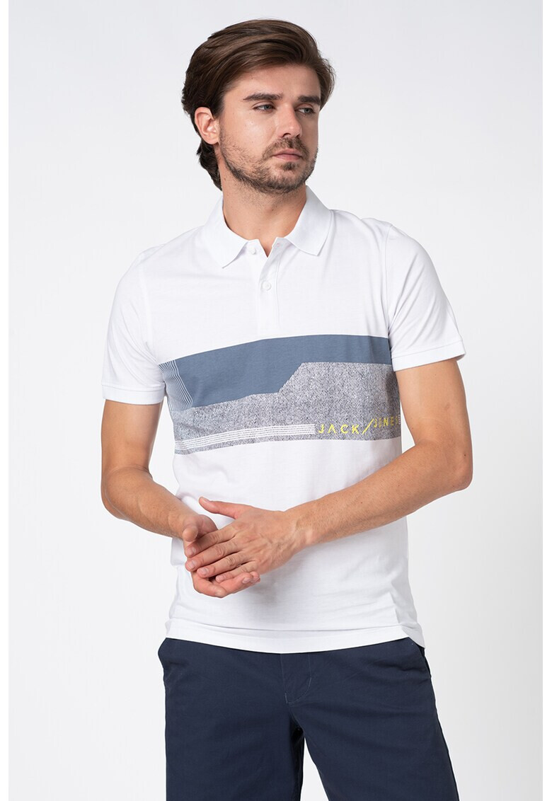 Jack&Jones Тениска Monaco с яка и лого - Pepit.bg