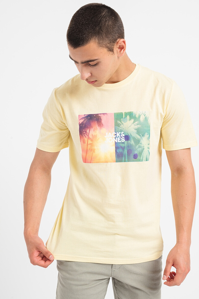 Jack & Jones Тениска Navin с лого и шарка - Pepit.bg