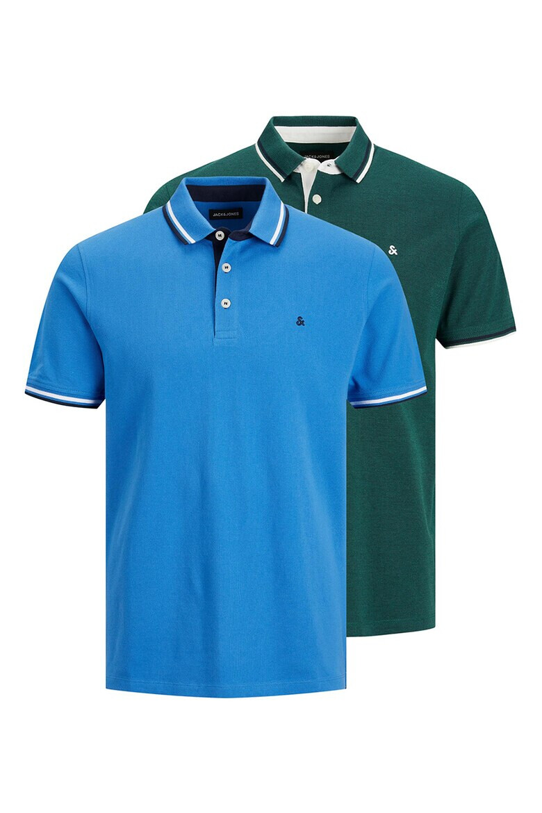 Jack & Jones Вталени тениски с яка Paul - 2 броя - Pepit.bg