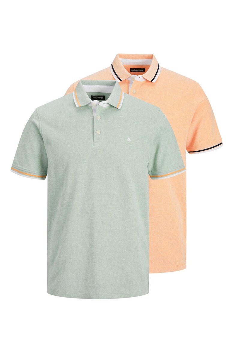 Jack & Jones Вталени тениски с яка Paul - 2 броя - Pepit.bg