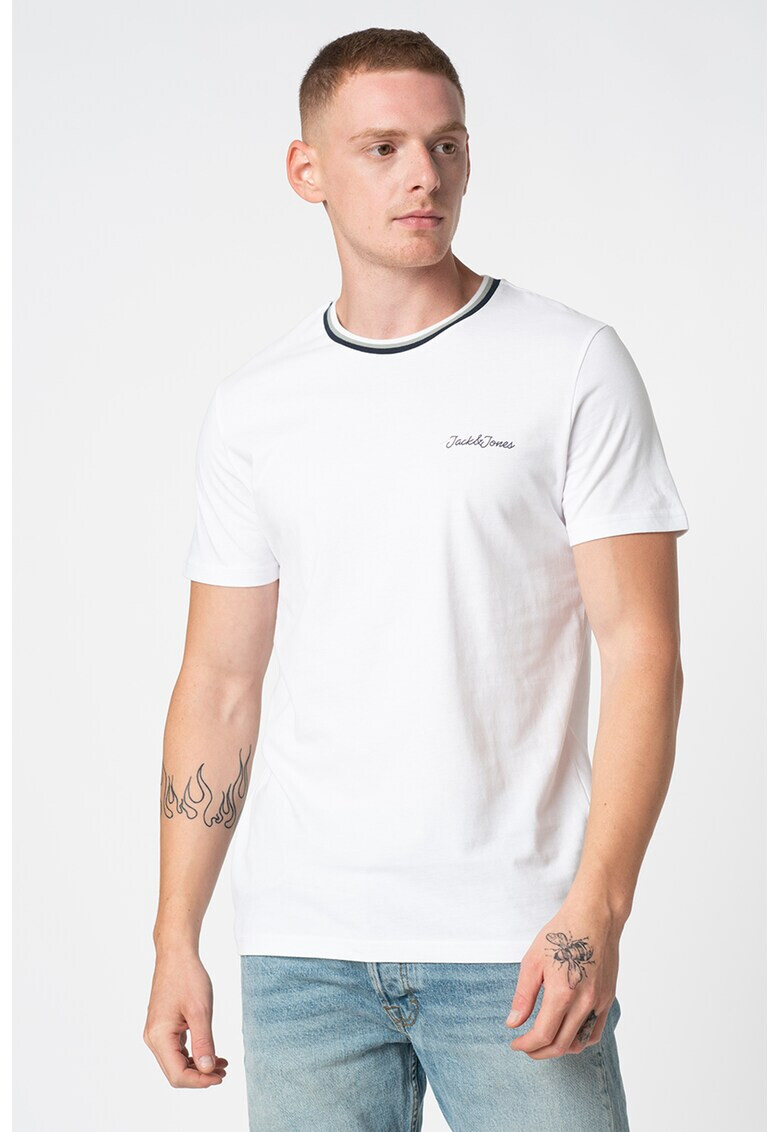 Jack&Jones Тениска с контрастно деколте - Pepit.bg