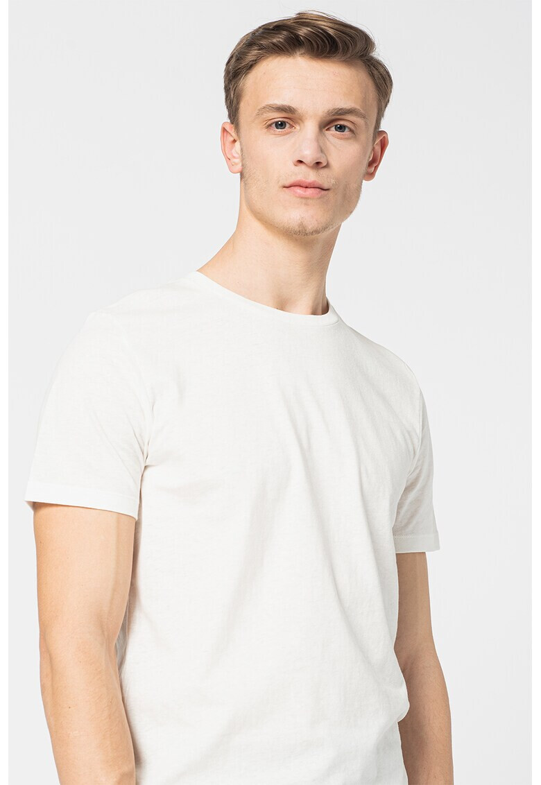 Jack & Jones Тениска с лен с овално деколте - Pepit.bg