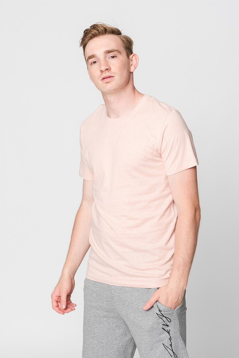 Jack & Jones Тениска с лен с овално деколте - Pepit.bg