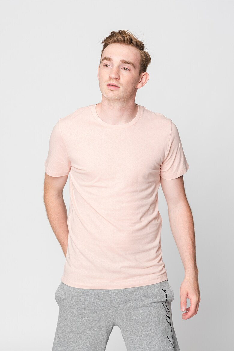 Jack & Jones Тениска с лен с овално деколте - Pepit.bg