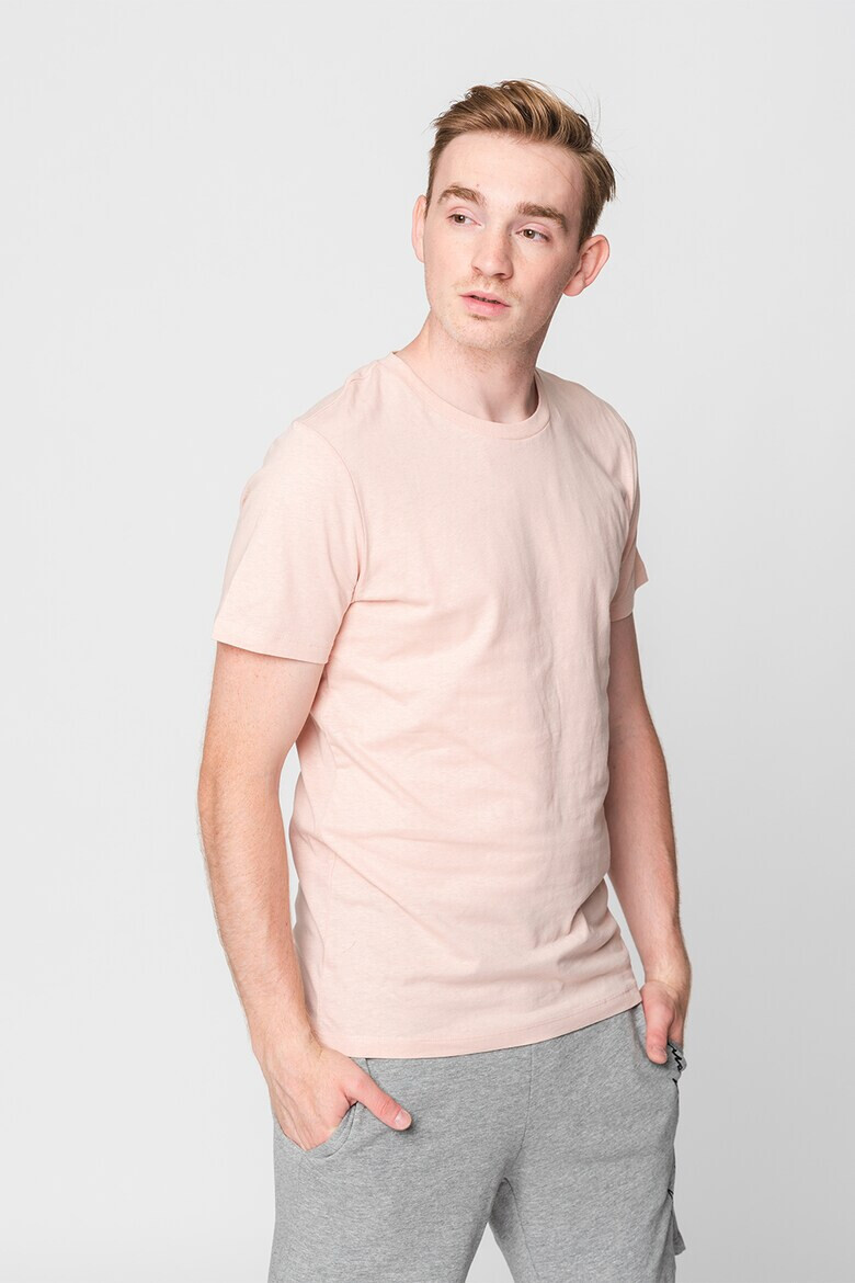 Jack & Jones Тениска с лен с овално деколте - Pepit.bg
