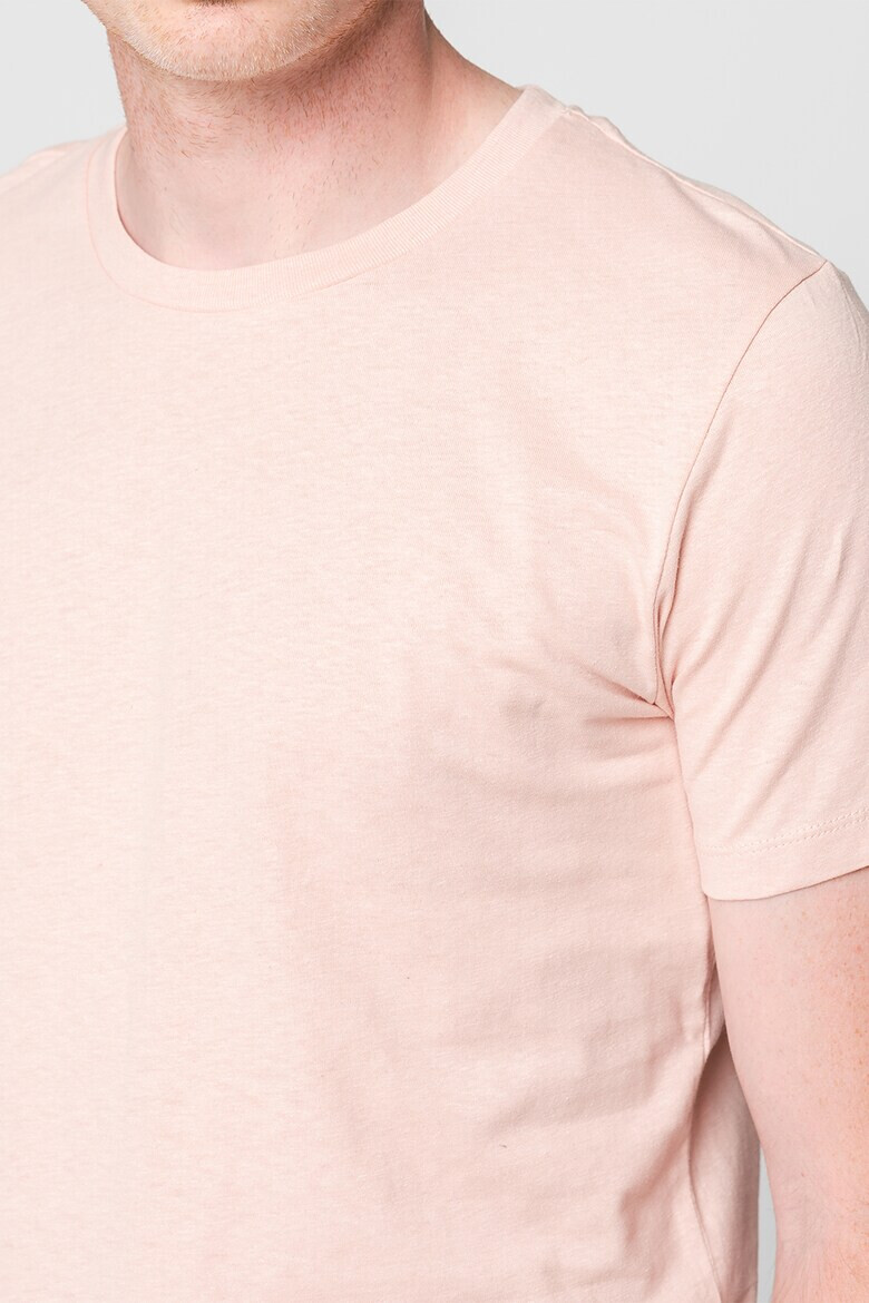 Jack & Jones Тениска с лен с овално деколте - Pepit.bg