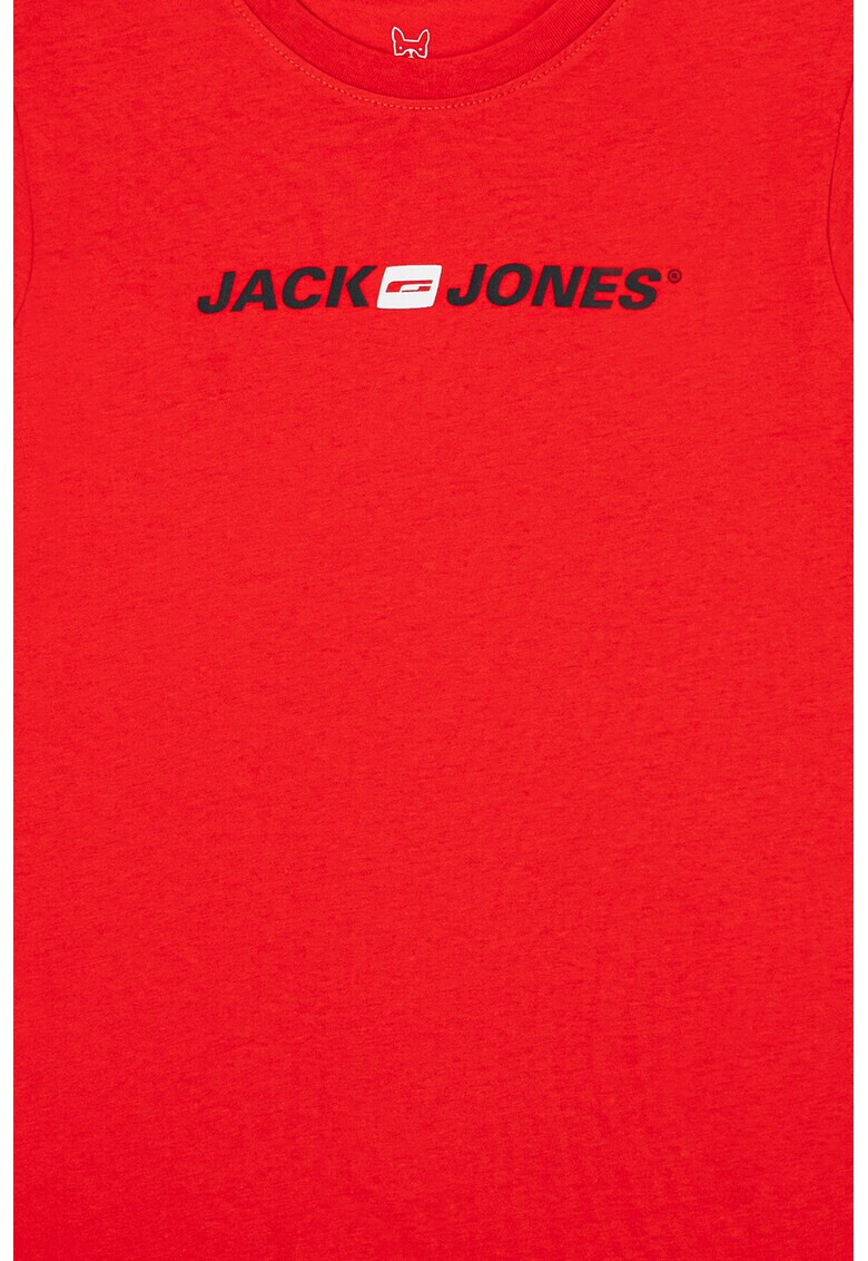 Jack & Jones Тениска с овално деколте и лого - Pepit.bg