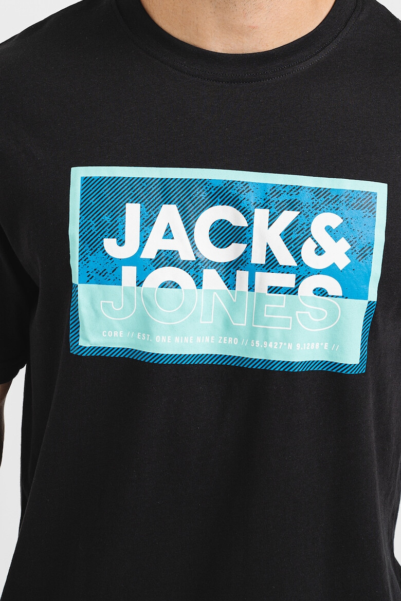 Jack & Jones Тениска с овално деколте и лого - Pepit.bg