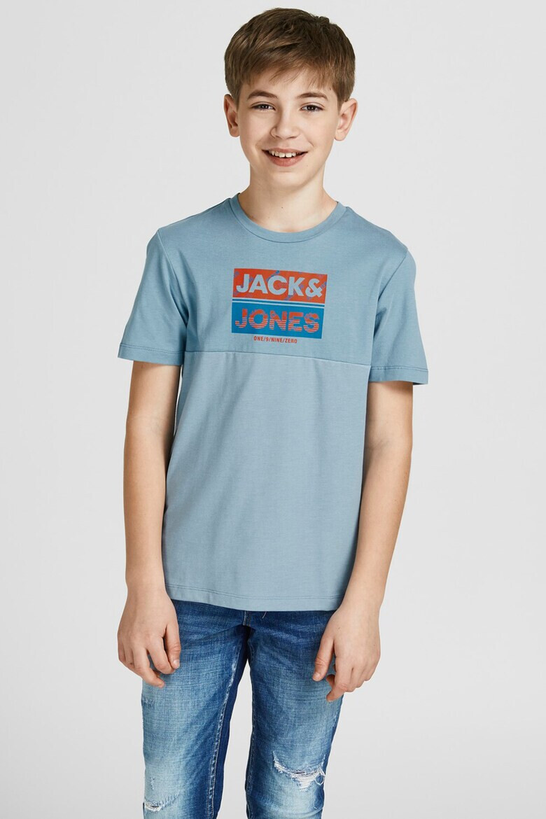 Jack & Jones Тениска с овално деколте и лого - Pepit.bg