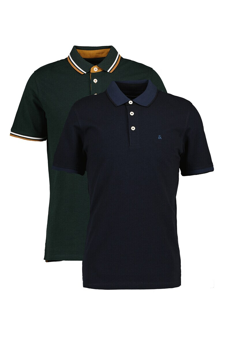 Jack & Jones Вталени тениски с яка Paul - 2 броя - Pepit.bg