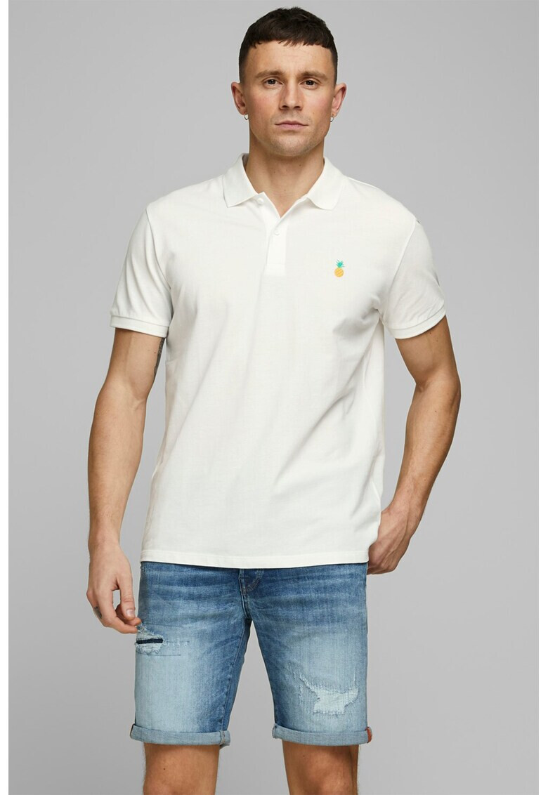 Jack&Jones Тениска с яка и бродерии 1 - Pepit.bg
