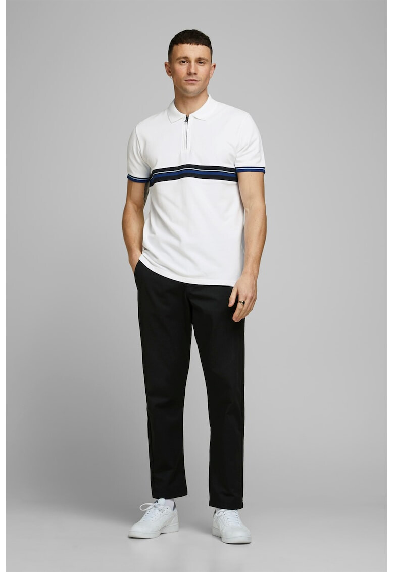 Jack&Jones Тениска с яка и къс цип - Pepit.bg