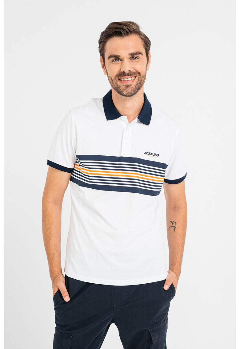 Jack & Jones Тениска с яка и райе - Pepit.bg