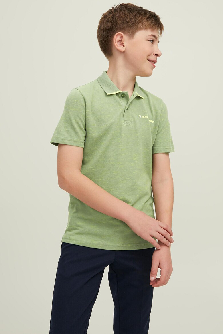 Jack & Jones Тениска с яка и релеф - Pepit.bg
