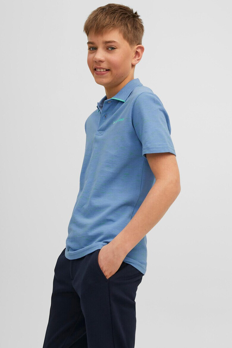 Jack & Jones Тениска с яка и релеф - Pepit.bg