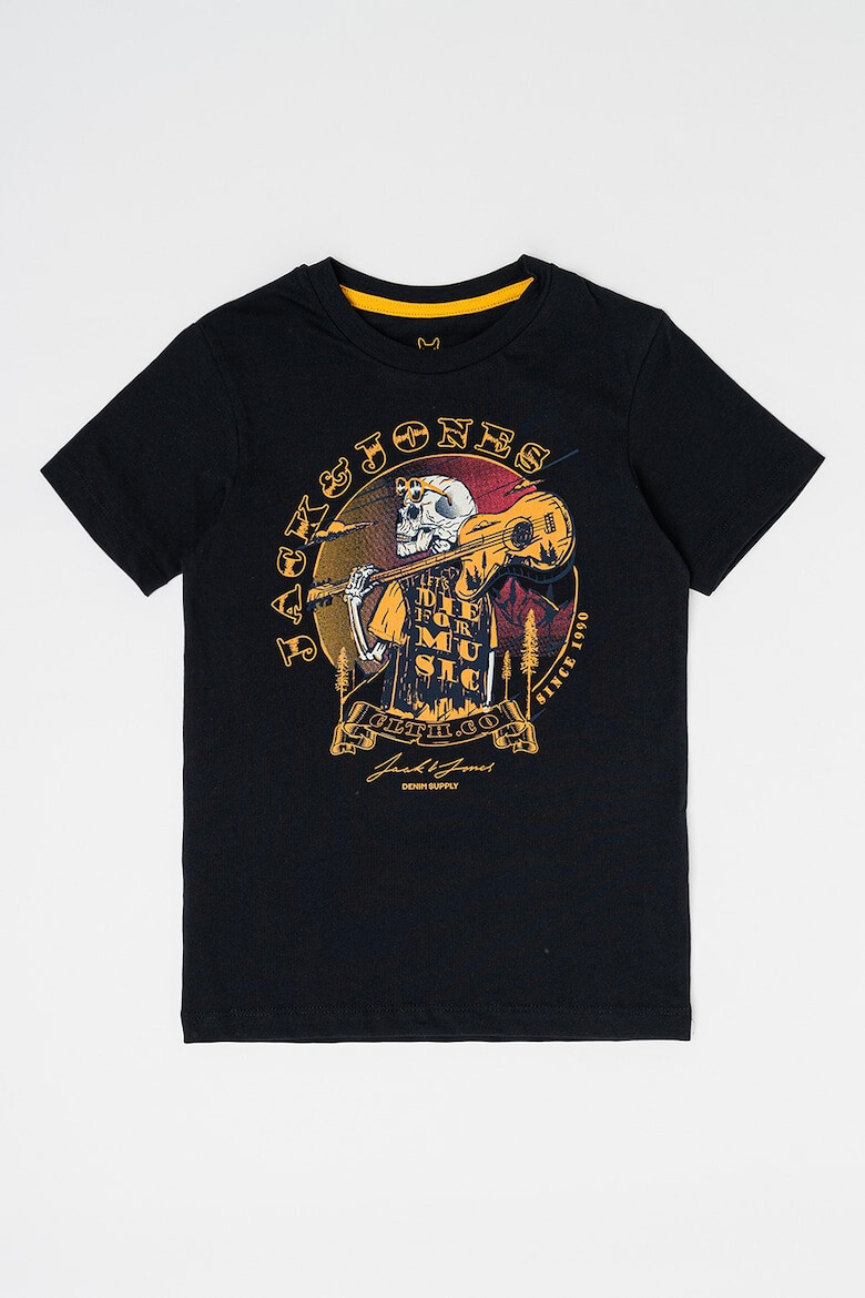 Jack & Jones Тениска Skull с овално деколте и щампа - Pepit.bg