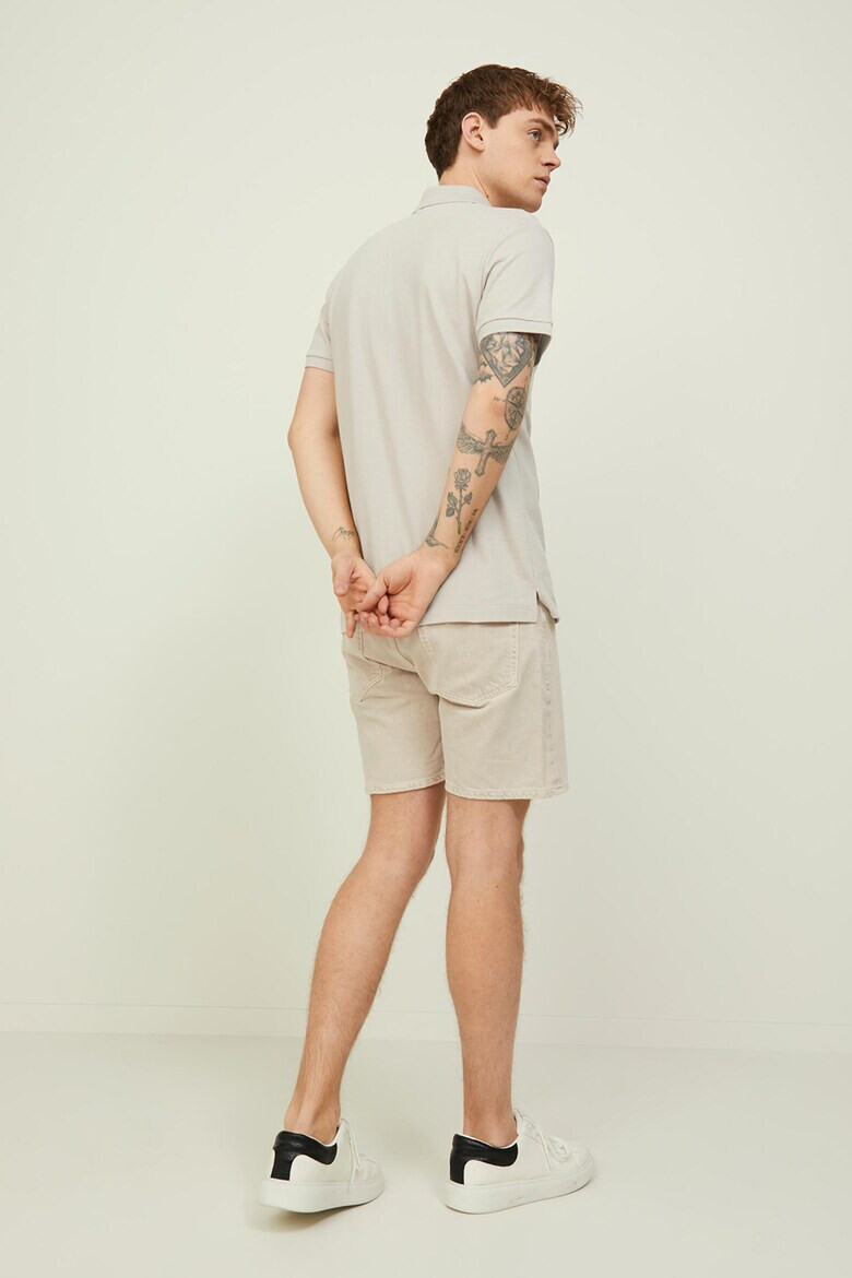 Jack & Jones Тениска Structure с яка и къс цип - Pepit.bg