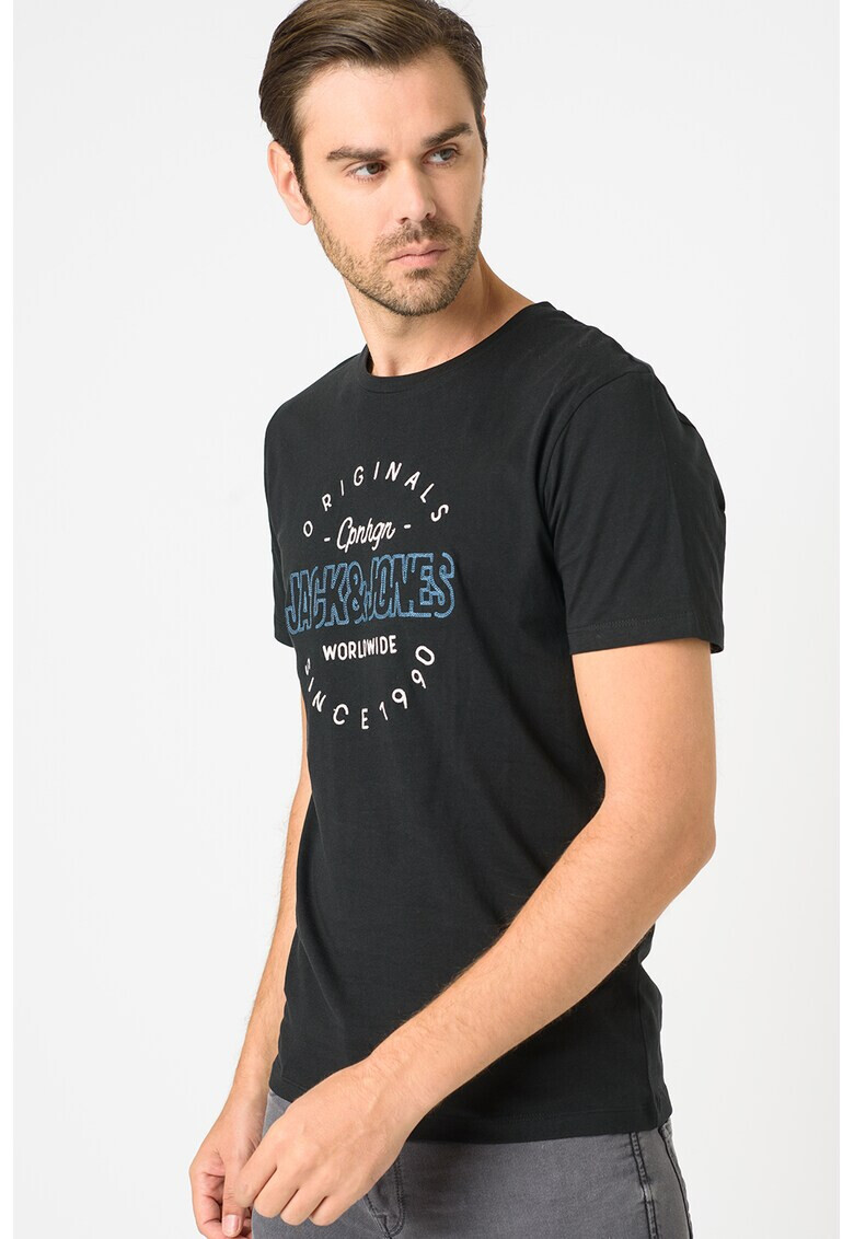 Jack&Jones Тениска Surface с овално деколте и лого - Pepit.bg