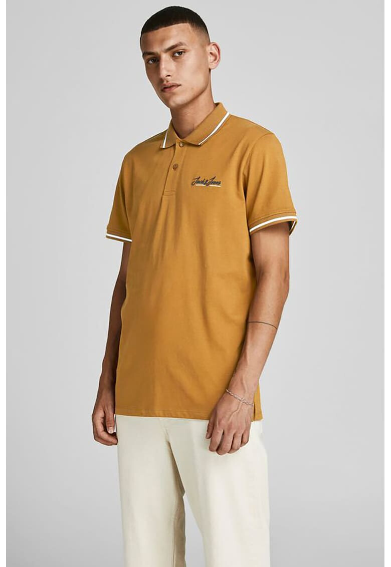 Jack & Jones Тениска Tons с яка и бродирано лого - Pepit.bg