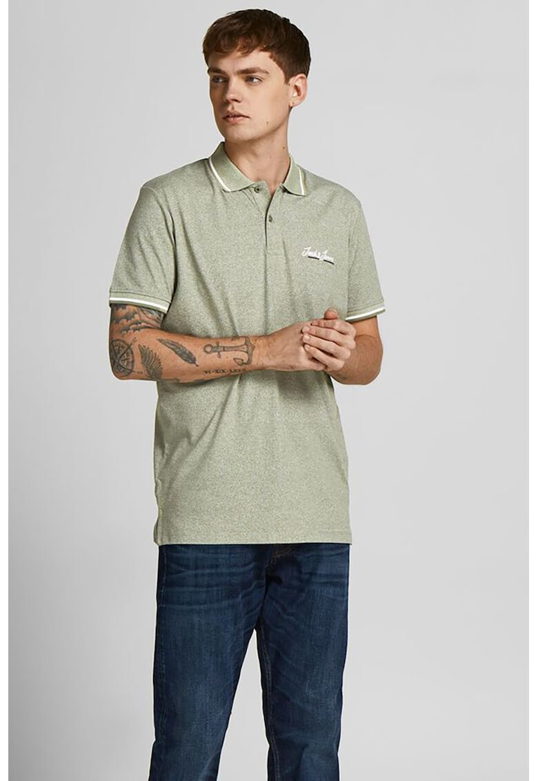 Jack & Jones Тениска Tons с яка и бродирано лого - Pepit.bg