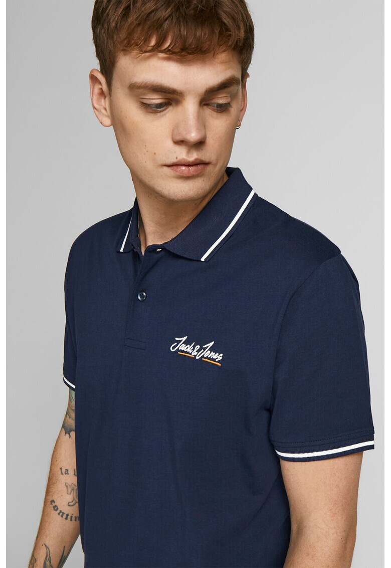 Jack & Jones Тениска Tons с яка и бродирано лого - Pepit.bg