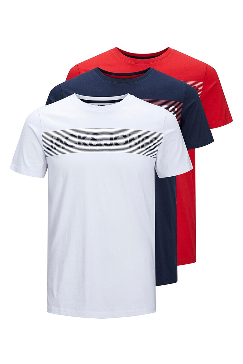 Jack & Jones Тениски с лого - 3 броя - Pepit.bg