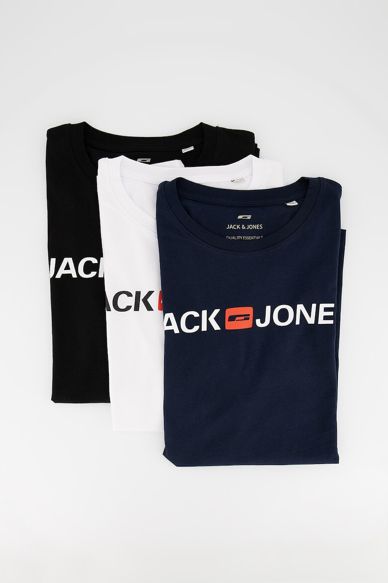 Jack  Jones Тениски с овално деколте 3 броя - Pepit.bg