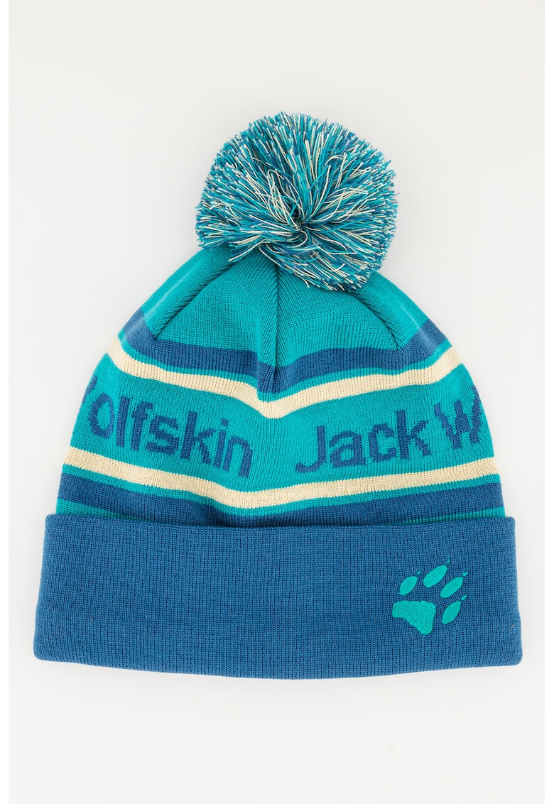Jack Wolfskin Шапка с помпон и лого - Pepit.bg