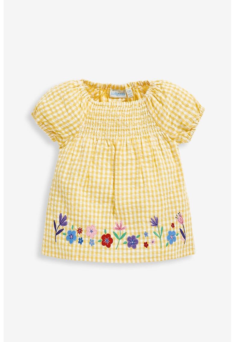 JoJo Maman Bebe Карирана блуза с бродерии - Pepit.bg