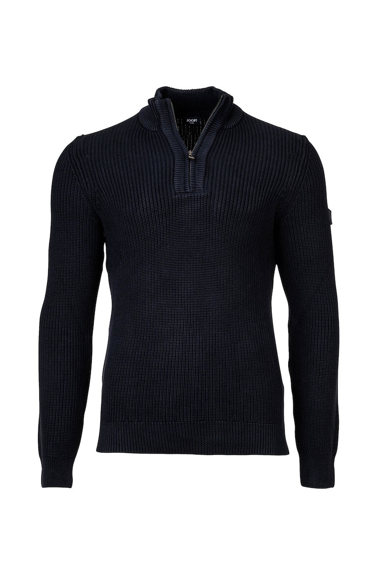 JOOP Jeans Пуловер Henrio с къс цип - Тъмносин - Pepit.bg