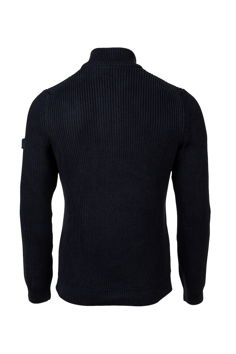 JOOP Jeans Пуловер Henrio с къс цип - Тъмносин - Pepit.bg