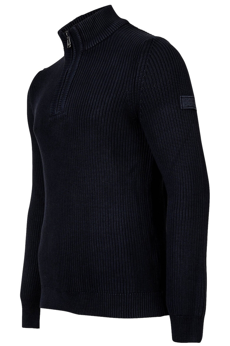 JOOP Jeans Пуловер Henrio с къс цип - Тъмносин - Pepit.bg