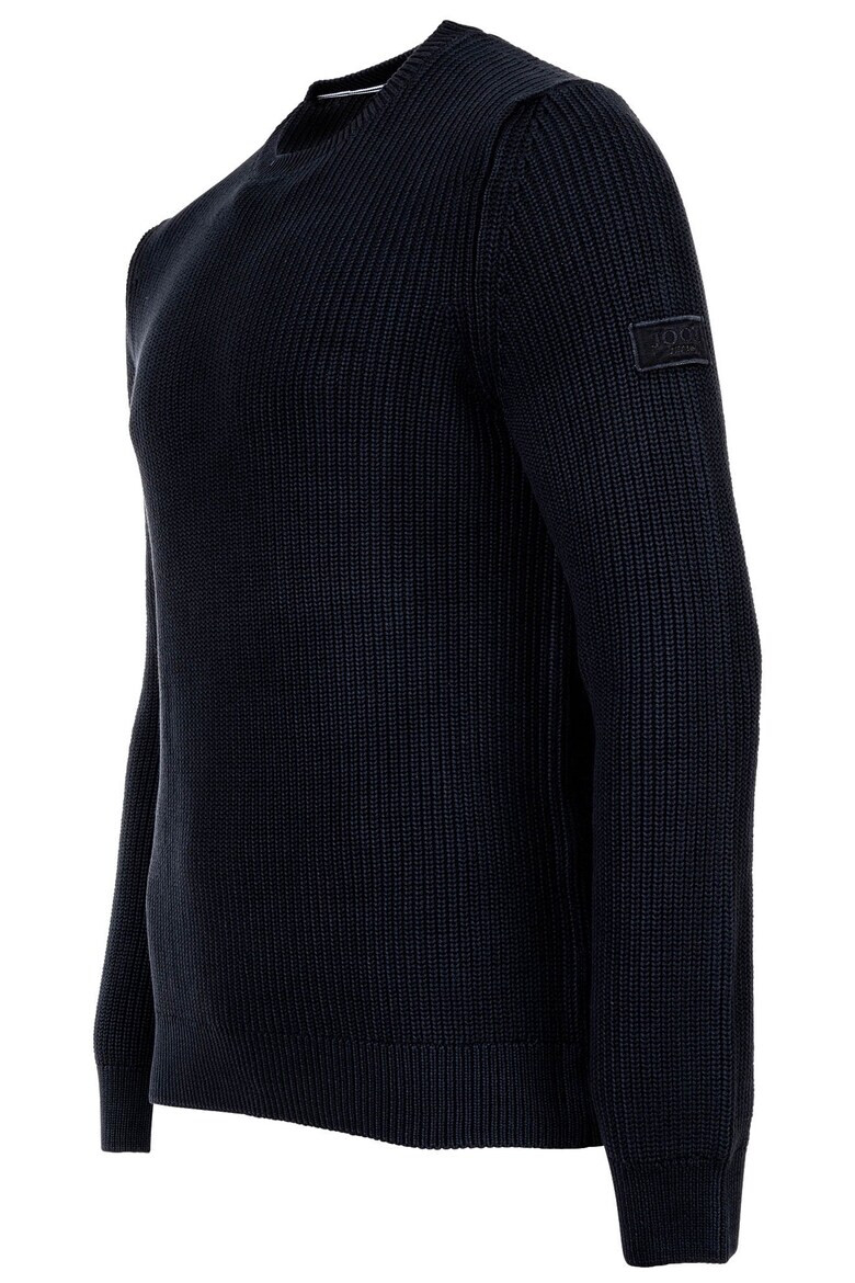 JOOP Jeans Рипсен памучен пуловер - Тъмносин - Pepit.bg