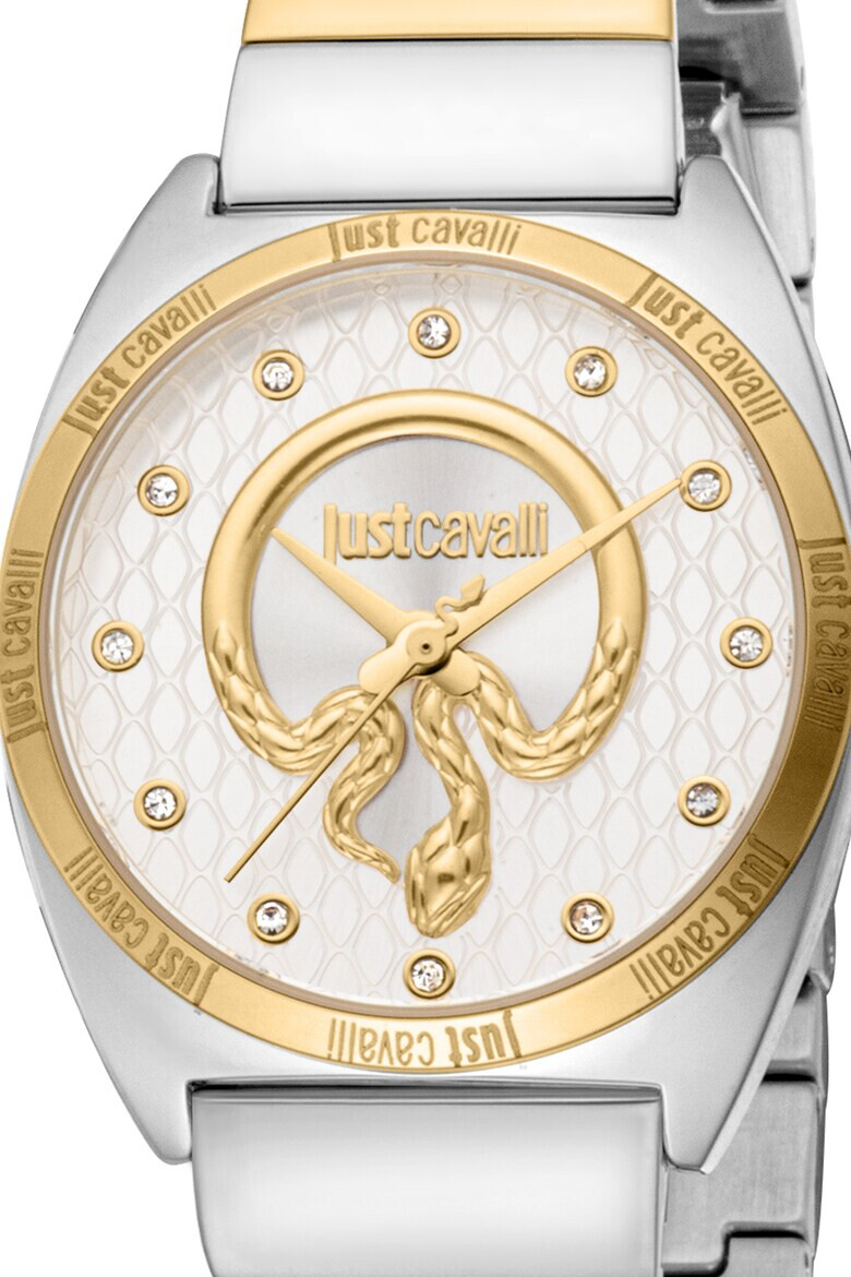 JUST CAVALLI Двуцветен часовник с циркони - Pepit.bg