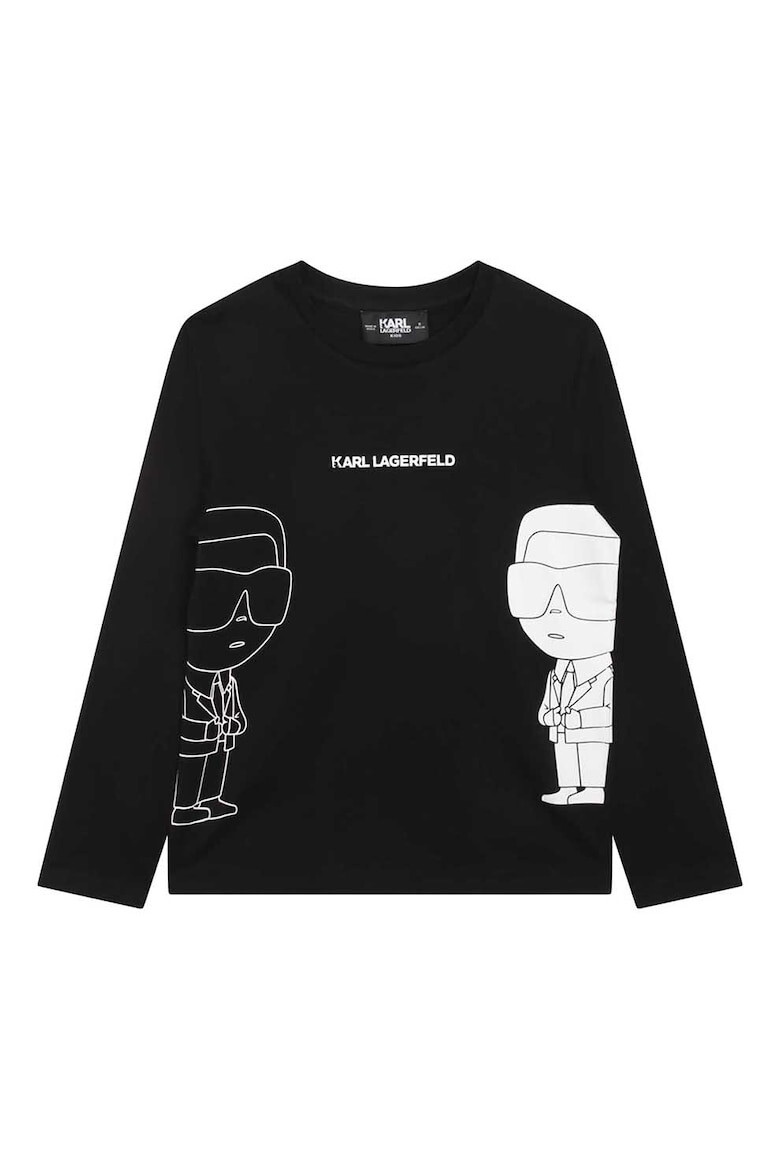 KARL LAGERFELD KIDS Блуза с лого и овално деколте - Pepit.bg