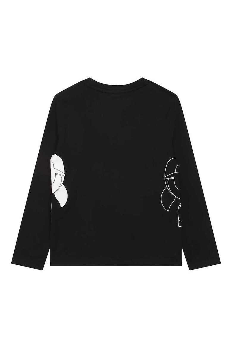 KARL LAGERFELD KIDS Блуза с лого и овално деколте - Pepit.bg