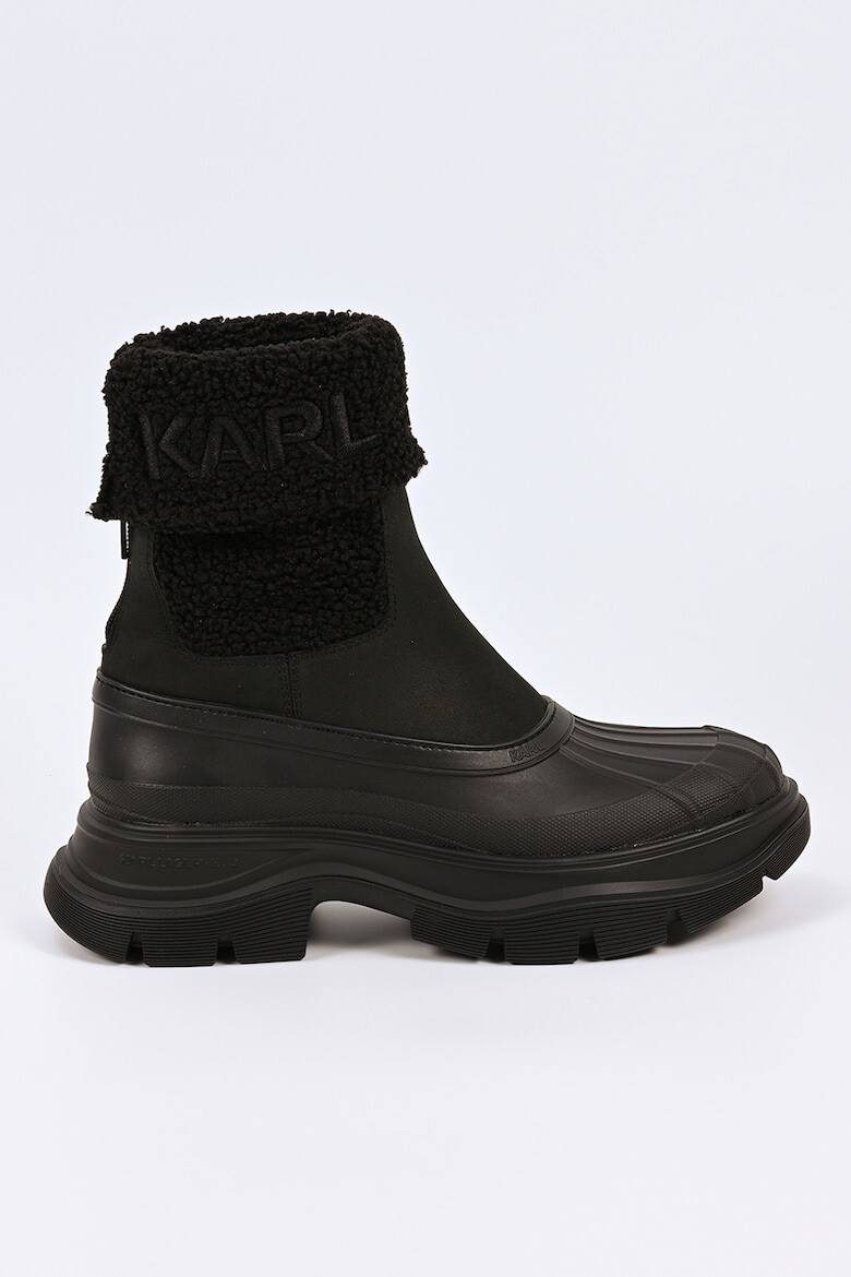 Karl Lagerfeld Боти с бродирано лого - Черен - Pepit.bg