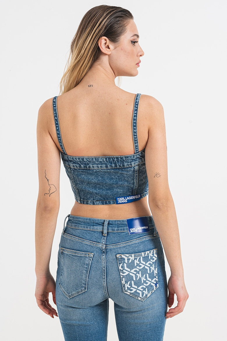 KARL LAGERFELD JEANS Къс топ от деним - Pepit.bg